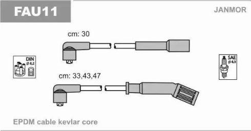 Janmor FAU11 - Augstsprieguma vadu komplekts www.autospares.lv