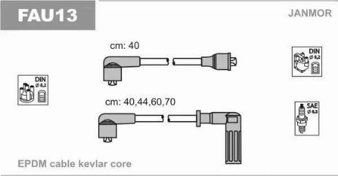 Janmor FAU13 - Augstsprieguma vadu komplekts www.autospares.lv