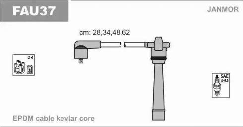 Janmor FAU37 - Augstsprieguma vadu komplekts www.autospares.lv