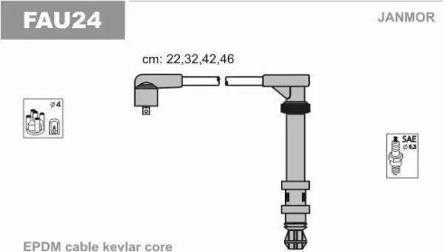 Janmor FAU24 - Augstsprieguma vadu komplekts www.autospares.lv