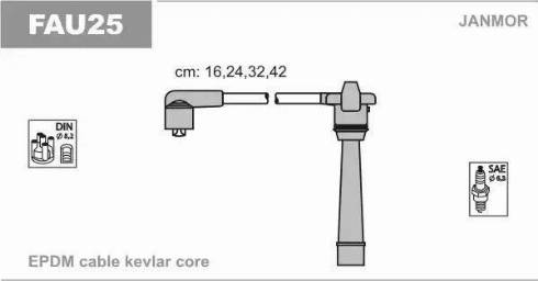 Janmor FAU25 - Augstsprieguma vadu komplekts www.autospares.lv