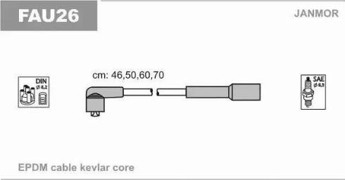 Janmor FAU26 - Augstsprieguma vadu komplekts www.autospares.lv