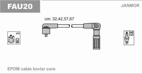 Janmor FAU20 - Augstsprieguma vadu komplekts www.autospares.lv