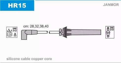 Janmor HR15 - Augstsprieguma vadu komplekts www.autospares.lv