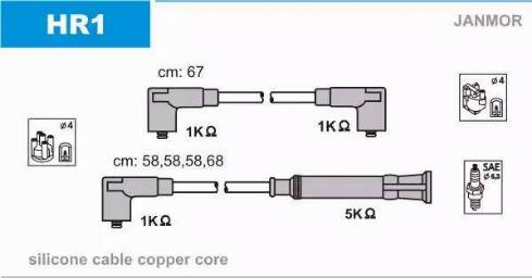 Janmor HR1 - Augstsprieguma vadu komplekts www.autospares.lv