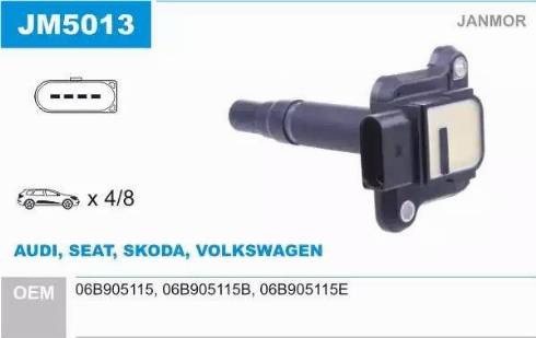 Janmor JM5013 - Ignition Coil www.autospares.lv