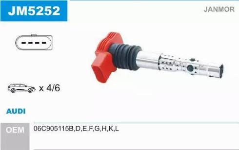 Janmor JM5252 - Ignition Coil www.autospares.lv