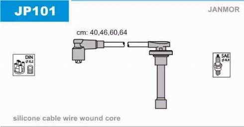 Janmor JP101 - Augstsprieguma vadu komplekts www.autospares.lv