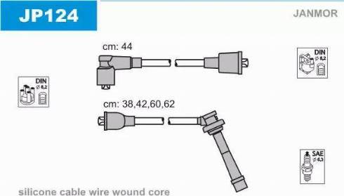 Janmor JP124 - Augstsprieguma vadu komplekts www.autospares.lv