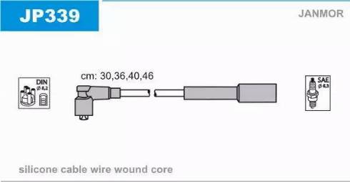 Janmor JP339 - Augstsprieguma vadu komplekts www.autospares.lv