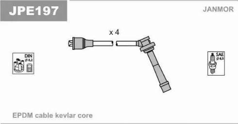 Janmor JPE197 - Augstsprieguma vadu komplekts www.autospares.lv