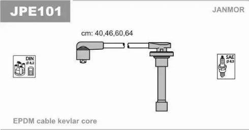 Janmor JPE101 - Augstsprieguma vadu komplekts www.autospares.lv