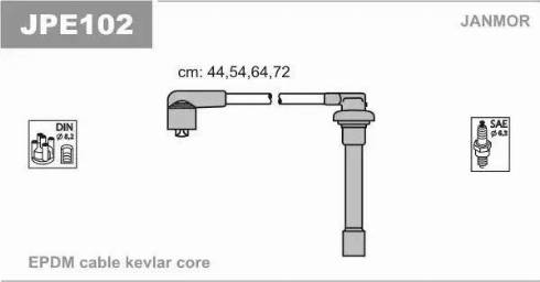 Janmor JPE102 - Augstsprieguma vadu komplekts www.autospares.lv