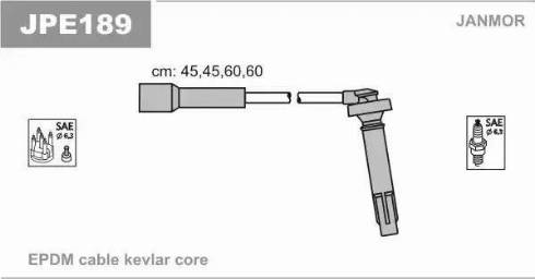 Janmor JPE189 - Augstsprieguma vadu komplekts www.autospares.lv