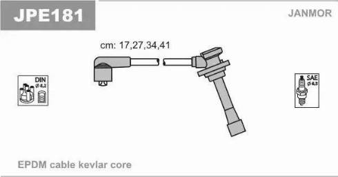 Janmor JPE181 - Augstsprieguma vadu komplekts www.autospares.lv