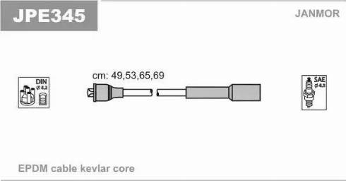 Janmor JPE345 - Augstsprieguma vadu komplekts www.autospares.lv