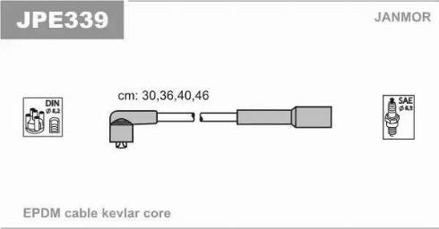 Janmor JPE339 - Augstsprieguma vadu komplekts www.autospares.lv