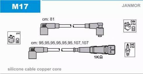 Janmor M17 - Augstsprieguma vadu komplekts www.autospares.lv