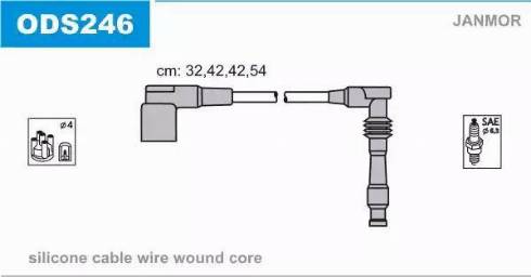 Janmor ODS246 - Augstsprieguma vadu komplekts www.autospares.lv