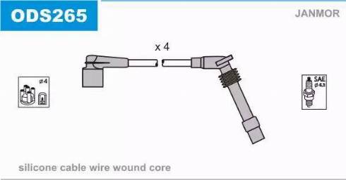 Janmor ODS265 - Augstsprieguma vadu komplekts www.autospares.lv