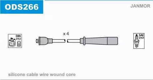 Janmor ODS266 - Augstsprieguma vadu komplekts www.autospares.lv