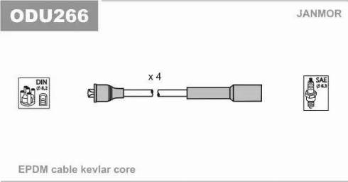 Janmor ODU266 - Augstsprieguma vadu komplekts www.autospares.lv