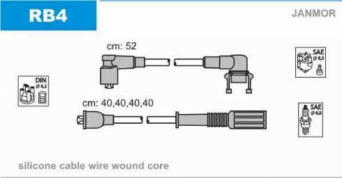 Janmor RB4 - Augstsprieguma vadu komplekts www.autospares.lv