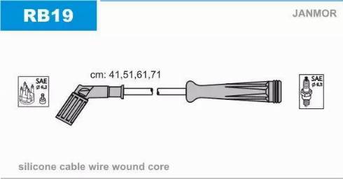 Janmor RB19 - Augstsprieguma vadu komplekts www.autospares.lv