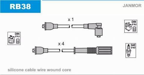 Janmor RB38 - Augstsprieguma vadu komplekts www.autospares.lv