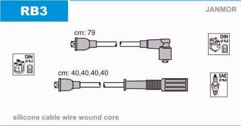 Janmor RB3 - Augstsprieguma vadu komplekts www.autospares.lv