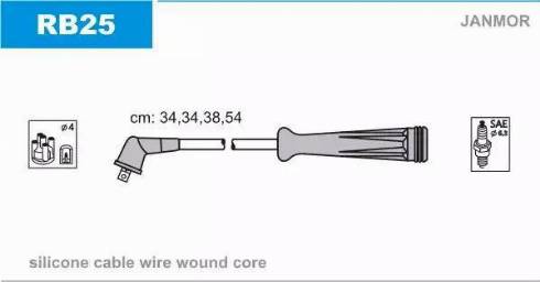 Janmor RB25 - Augstsprieguma vadu komplekts www.autospares.lv