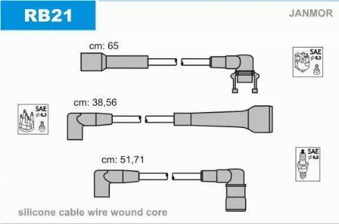 Janmor RB21 - Augstsprieguma vadu komplekts www.autospares.lv