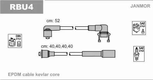 Janmor RBU4 - Augstsprieguma vadu komplekts www.autospares.lv