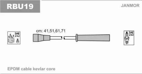 Janmor RBU19 - Augstsprieguma vadu komplekts www.autospares.lv