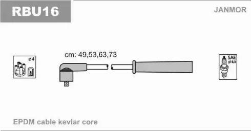 Janmor RBU16 - Augstsprieguma vadu komplekts www.autospares.lv