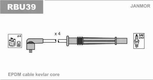 Janmor RBU39 - Augstsprieguma vadu komplekts www.autospares.lv