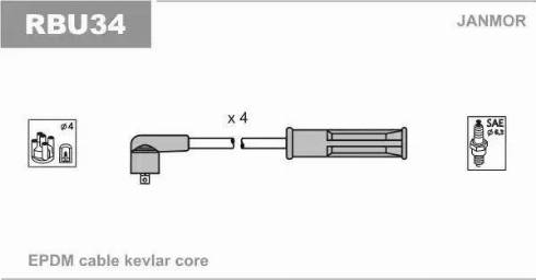 Janmor RBU34 - Augstsprieguma vadu komplekts www.autospares.lv