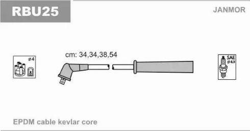 Janmor RBU25 - Augstsprieguma vadu komplekts www.autospares.lv