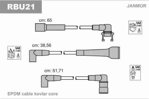 Janmor RBU21 - Augstsprieguma vadu komplekts www.autospares.lv