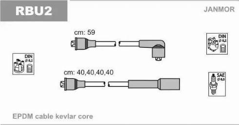 Janmor RBU2 - Augstsprieguma vadu komplekts www.autospares.lv