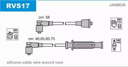 Janmor RVS17 - Augstsprieguma vadu komplekts www.autospares.lv