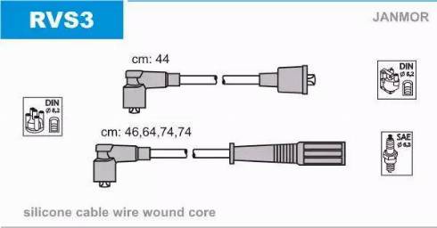 Janmor RVS3 - Augstsprieguma vadu komplekts www.autospares.lv