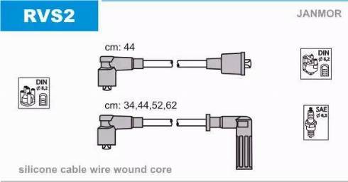 Janmor RVS2 - Augstsprieguma vadu komplekts www.autospares.lv