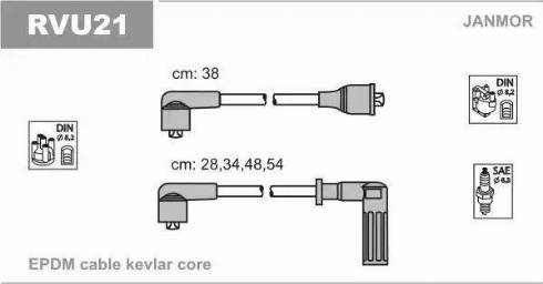 Janmor RVU21 - Augstsprieguma vadu komplekts www.autospares.lv