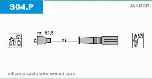 Janmor S04.P - Augstsprieguma vadu komplekts www.autospares.lv