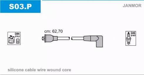 Janmor S03.P - Augstsprieguma vadu komplekts www.autospares.lv