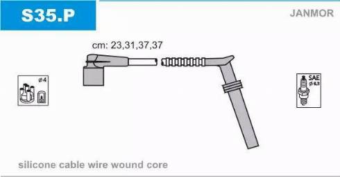 Janmor S35.P - Augstsprieguma vadu komplekts www.autospares.lv