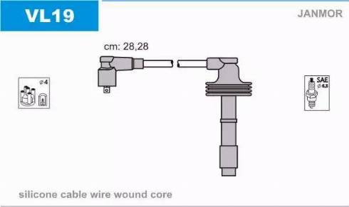 Janmor VL19 - Ignition Cable Kit www.autospares.lv