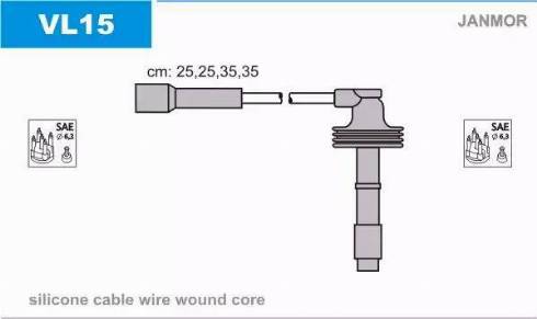 Janmor VL15 - Ignition Cable Kit www.autospares.lv