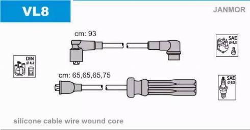 Janmor VL8 - Augstsprieguma vadu komplekts autospares.lv